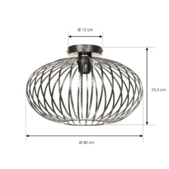Lámpara de techo Lindby Rosalea, color latón, metal, 40 cm, E27