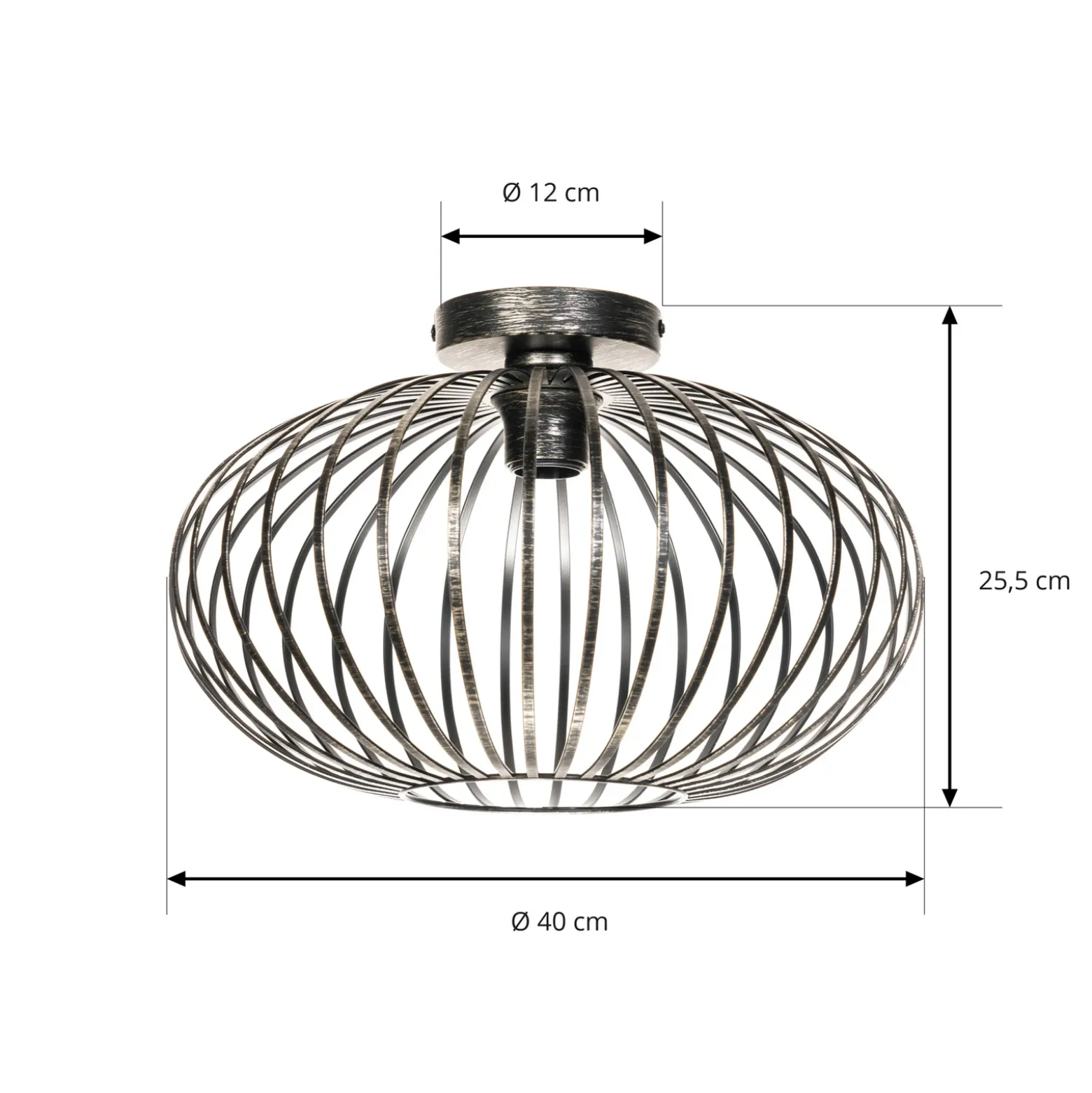 Lámpara de techo Lindby Rosalea, color latón, metal, 40 cm, E27