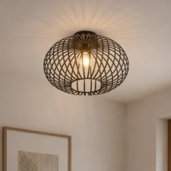 Lámpara de techo Lindby Rosalea, color latón, metal, 40 cm, E27