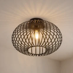 Lámpara de techo Lindby Rosalea, color latón, metal, 40 cm, E27