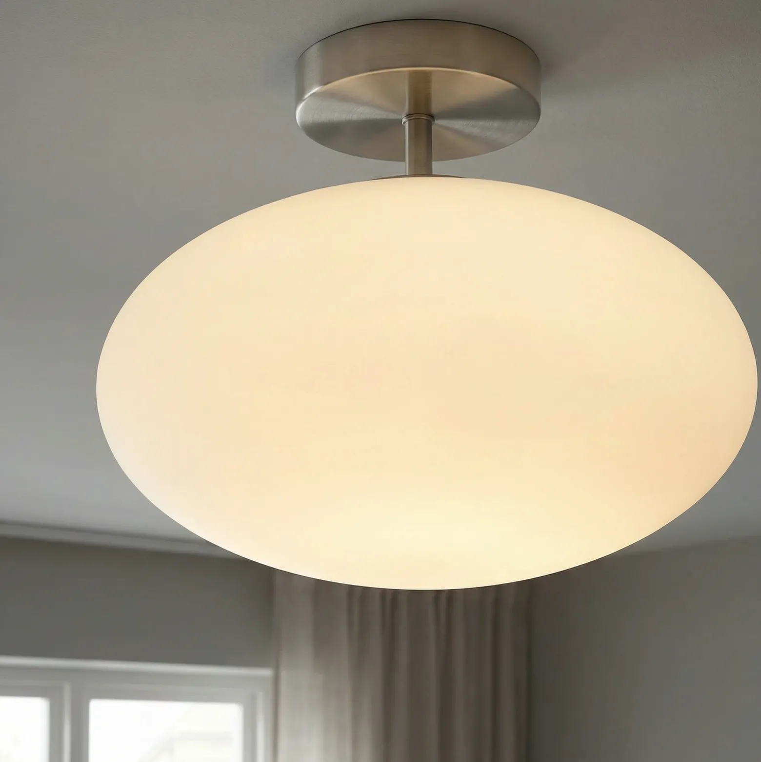 Lámpara de techo Lindby Sonika, Ø 40 cm, color níquel, cristal, E27