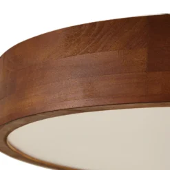 Lámpara de techo Lindby Tanju, Ø 50 cm, madera de caucho, 4 luces, E27