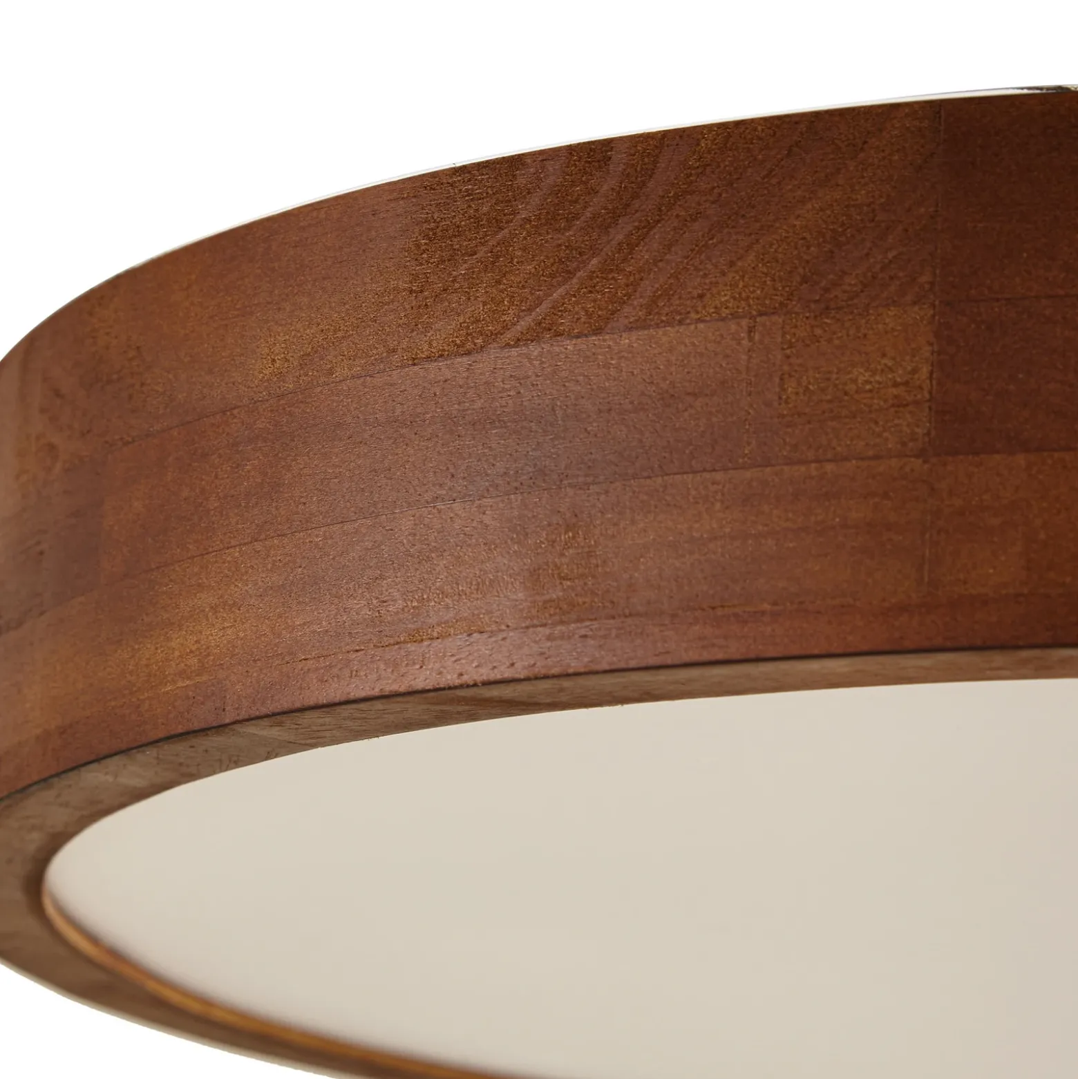 Lámpara de techo Lindby Tanju, Ø 50 cm, madera de caucho, 4 luces, E27