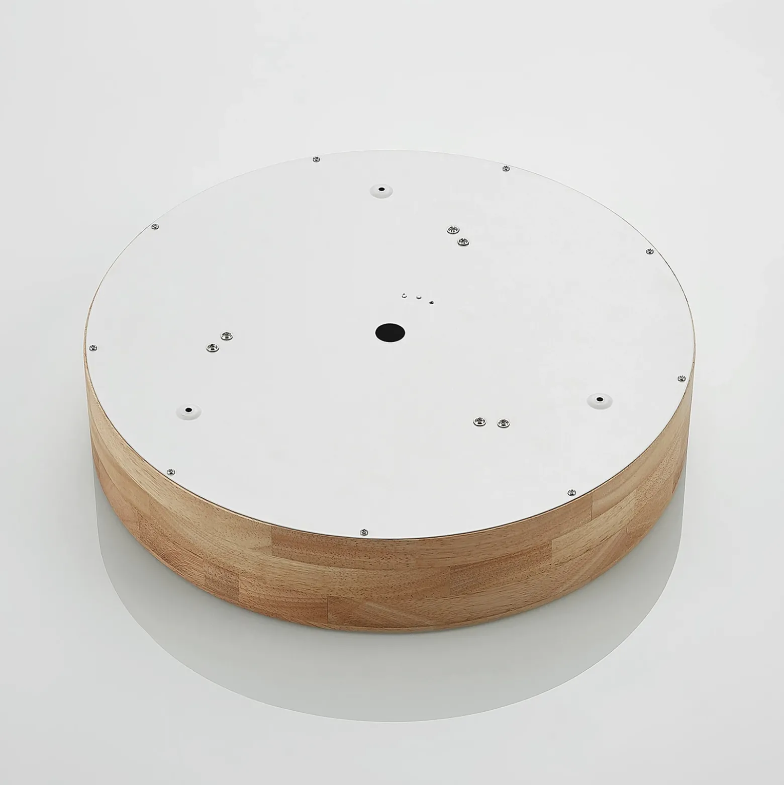 Lámpara de techo Lindby Tanju, Ø 40 cm, 3 luces, madera de caucho, E27