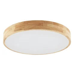 Lámpara de techo Lindby Tanju, Ø 60 cm, 5 luces, madera de caucho, E27