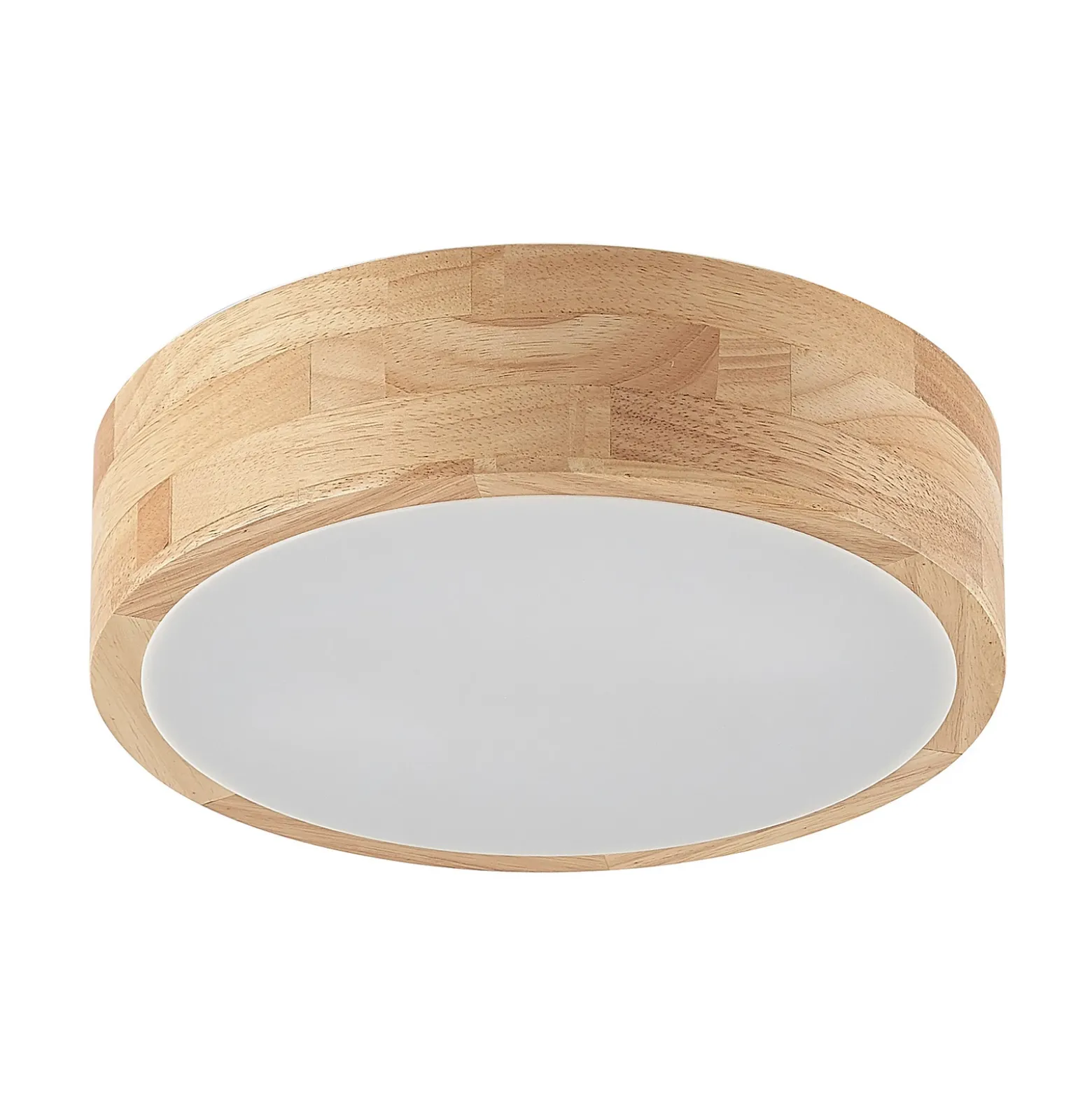 Lámpara de techo Lindby Tanju, Ø 30 cm, 2 luces, madera de caucho, E27