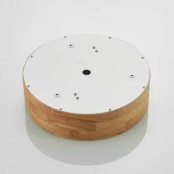 Lámpara de techo Lindby Tanju, Ø 30 cm, 2 luces, madera de caucho, E27