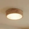 Lámpara de techo Lindby Tanju, Ø 30 cm, 2 luces, madera de caucho, E27