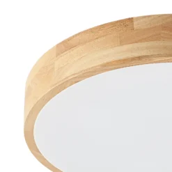 Lámpara de techo Lindby Tanju, Ø 50 cm, 4 luces, madera de caucho, E27