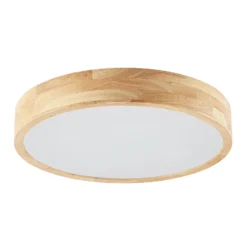 Lámpara de techo Lindby Tanju, Ø 50 cm, 4 luces, madera de caucho, E27