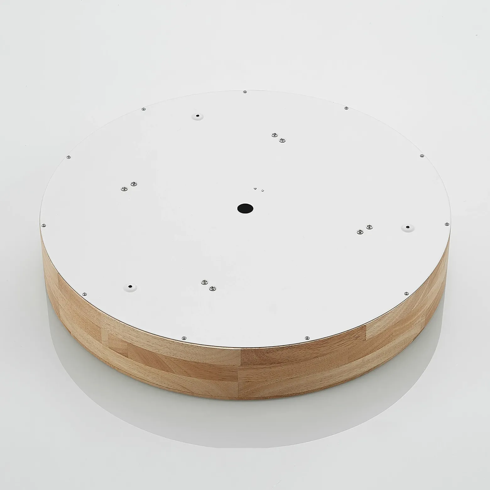 Lámpara de techo Lindby Tanju, Ø 50 cm, 4 luces, madera de caucho, E27