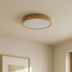 Lámpara de techo Lindby Tanju, Ø 50 cm, 4 luces, madera de caucho, E27