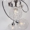Lámpara de techo Lindby Ticino, 65 cm, 5 luces, metal, cristal