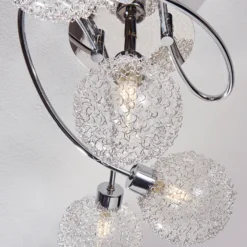 Lámpara de techo Lindby Ticino, 65 cm, 5 luces, metal, cristal