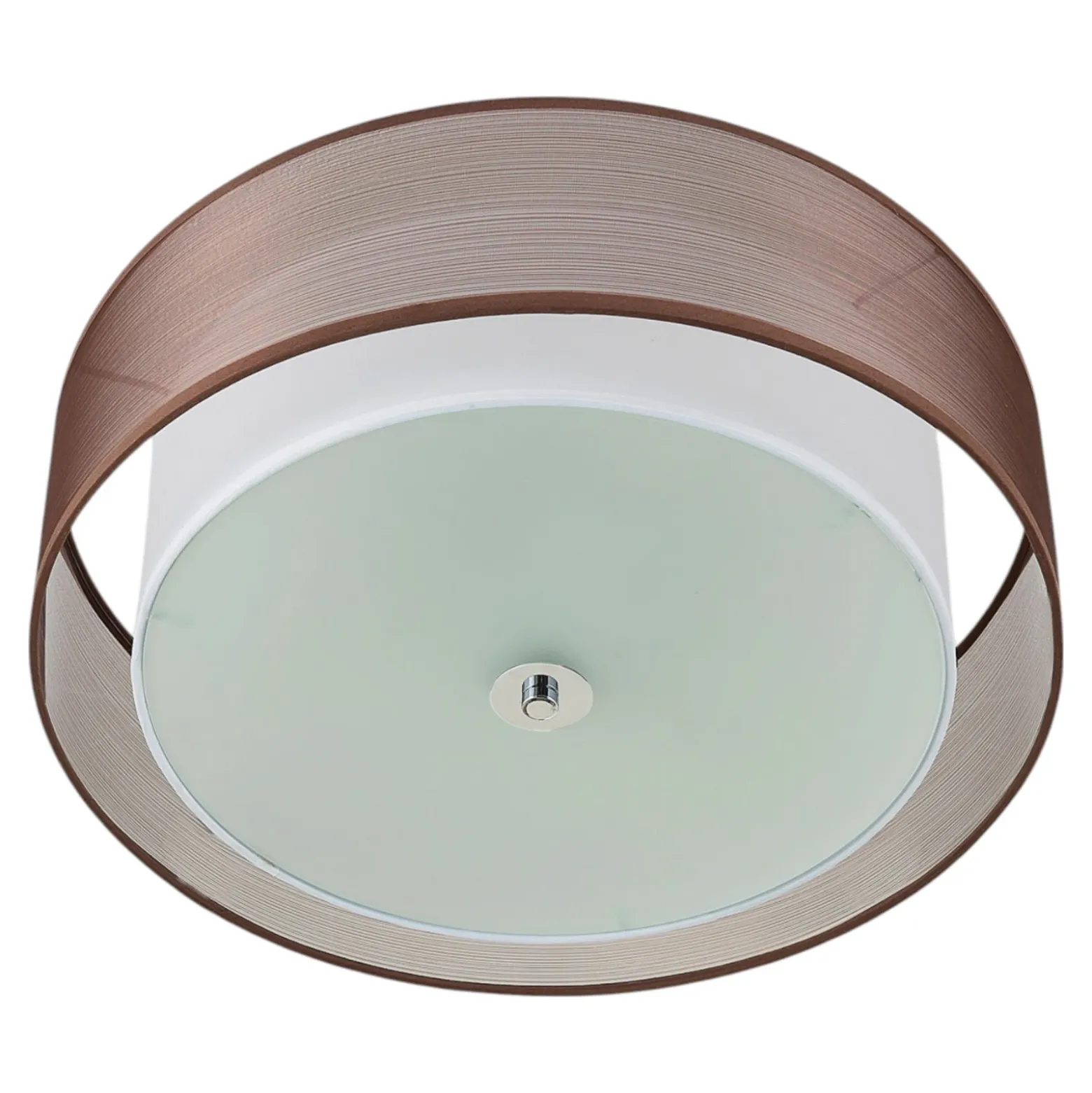 Lámpara de techo Lindby Tobia, marrón, de tela, Ø 50 cm, E27