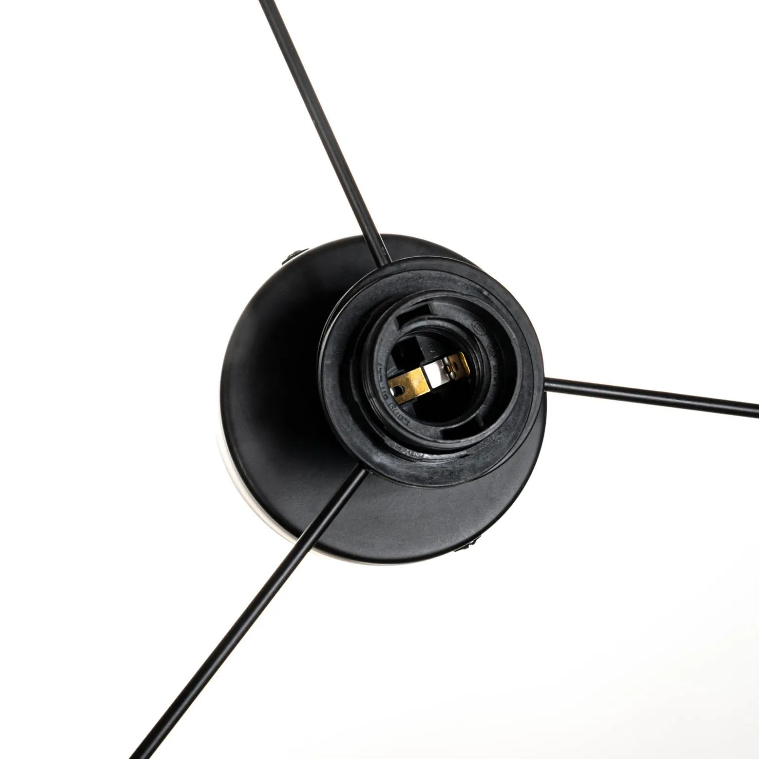 Lámpara de techo Lindby Yaelle, Ø 40 cm, ratán, negro, E27