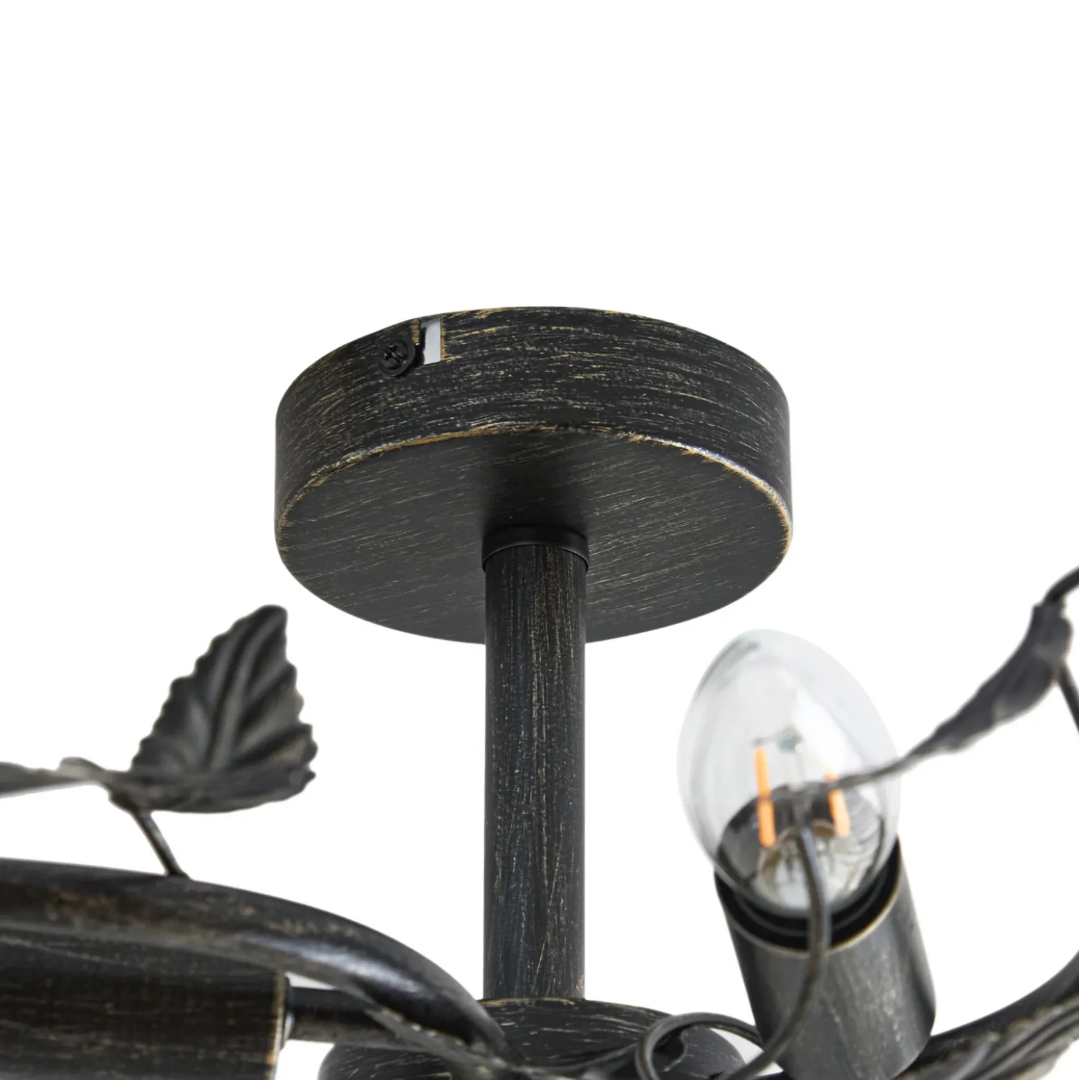 Lámpara de techo Lindby Yos, 5 luces, 58 cm, negro y dorado, E14