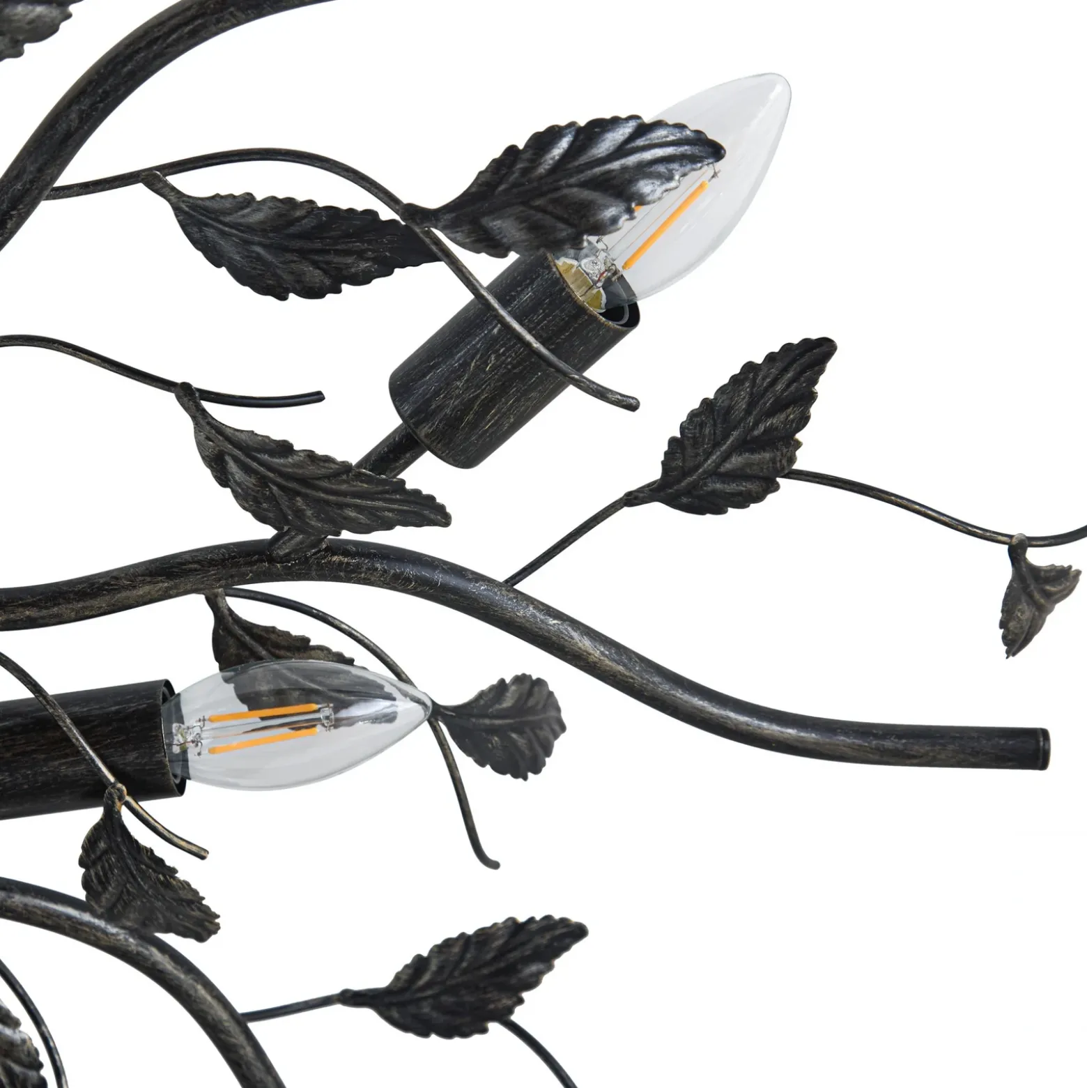 Lámpara de techo Lindby Yos, 10 luces, 95 cm, negro y dorado, E14