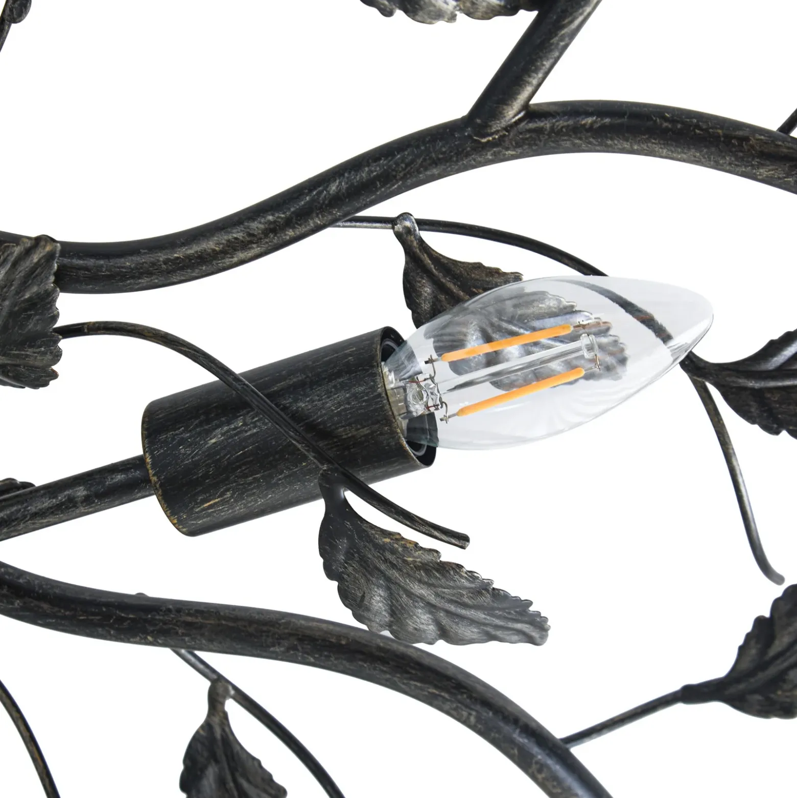 Lámpara de techo Lindby Yos, 10 luces, 95 cm, negro y dorado, E14