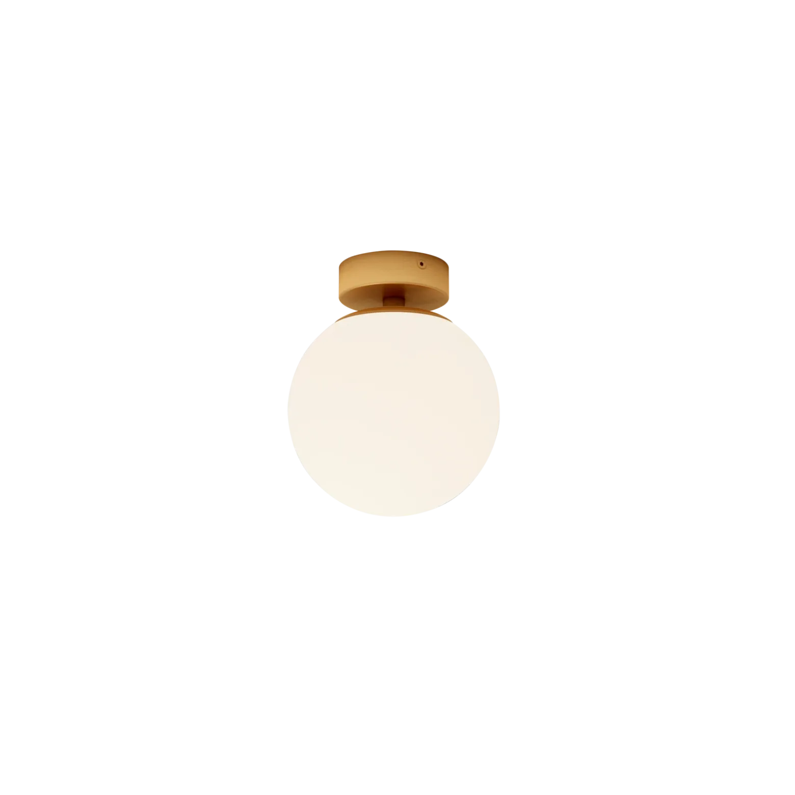 Lámpara de techo Lucande Bidolo, color latón, cristal, 15 cm, IP44