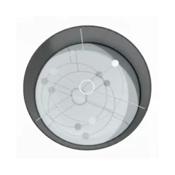 Lámpara de techo Marshall, gris, Ø 50 cm, metal/ratán