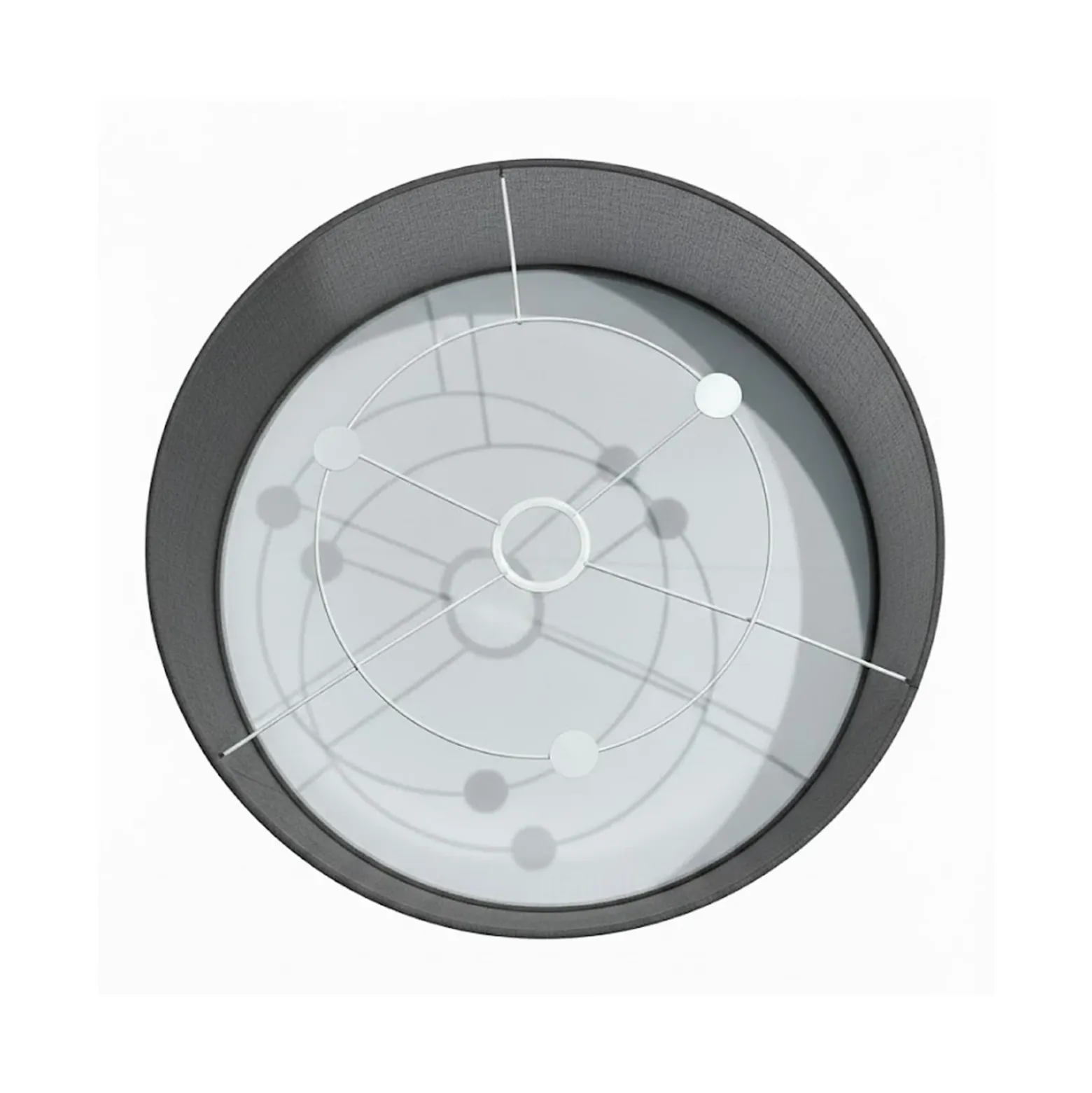Lámpara de techo Marshall, gris, Ø 50 cm, metal/ratán