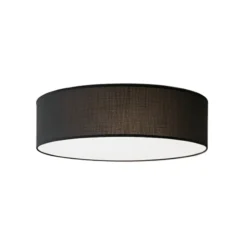 Lámpara de techo Marshall, negra, Ø 50 cm, metal/ratán