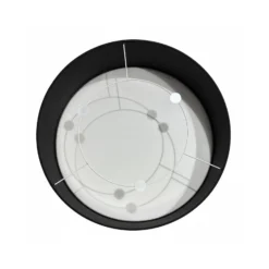 Lámpara de techo Marshall, negra, Ø 50 cm, metal/ratán