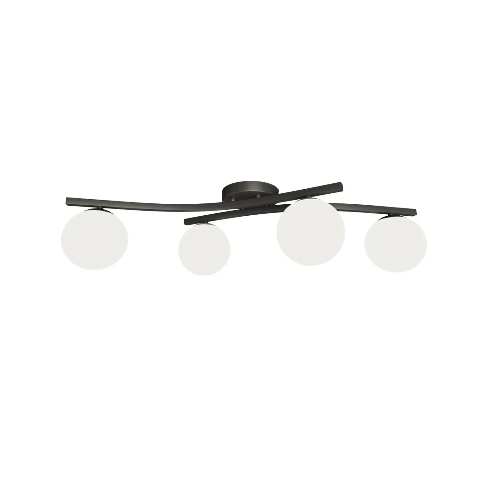 Lámpara de techo OPUS, longitud 85 cm, opal, longitud 84 cm, 4 luces.