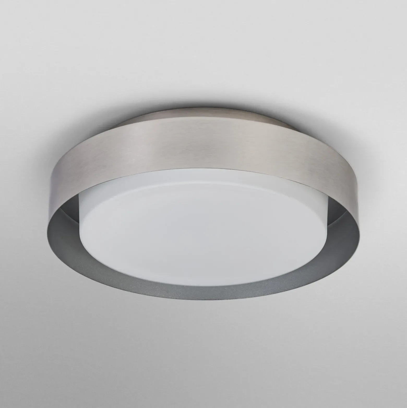 Lámpara de techo ORBIS MADRID de OSRAM, níquel, Ø 29 cm, metal/vidrio
