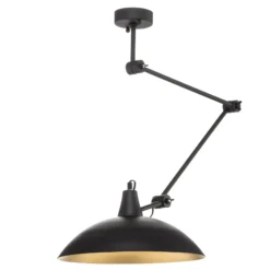 Lámpara de techo 808 orientable, 1 luz, negro/dorado
