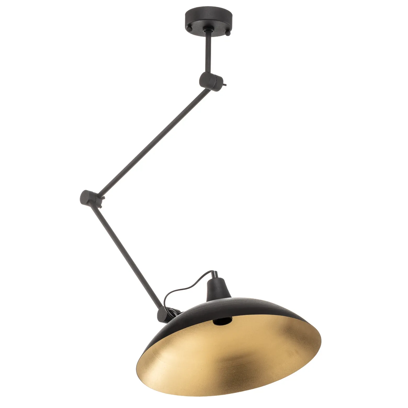 Lámpara de techo 808 orientable, 1 luz, negro/dorado