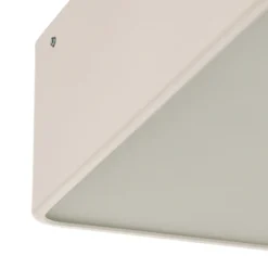 Lámpara de techo Oro de acero y cristal, blanca, 25cm