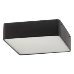 Lámpara de techo Oro de acero y cristal, negra, 25cm