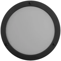 Lámpara de techo OSRAM BATHROOM, negra, Ø 31 cm, metal/vidrio, IP44