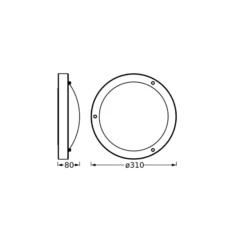 Lámpara de techo OSRAM BATHROOM, negra, Ø 31 cm, metal/vidrio, IP44