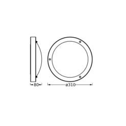 Lámpara de techo OSRAM BATHROOM, cromada, Ø 31 cm, metal/vidrio IP44