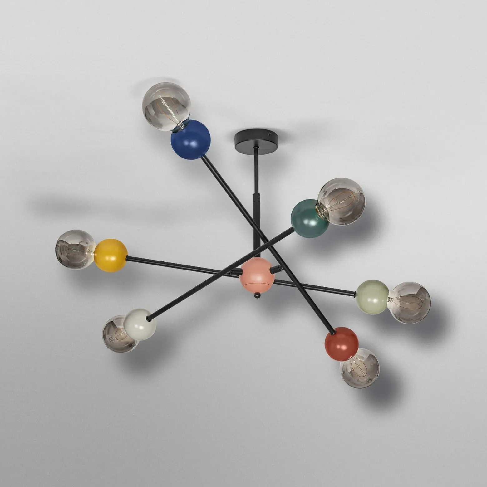 Lámpara de techo OSRAM Decor Bubble, 6 luces, acero, multicolor, E27