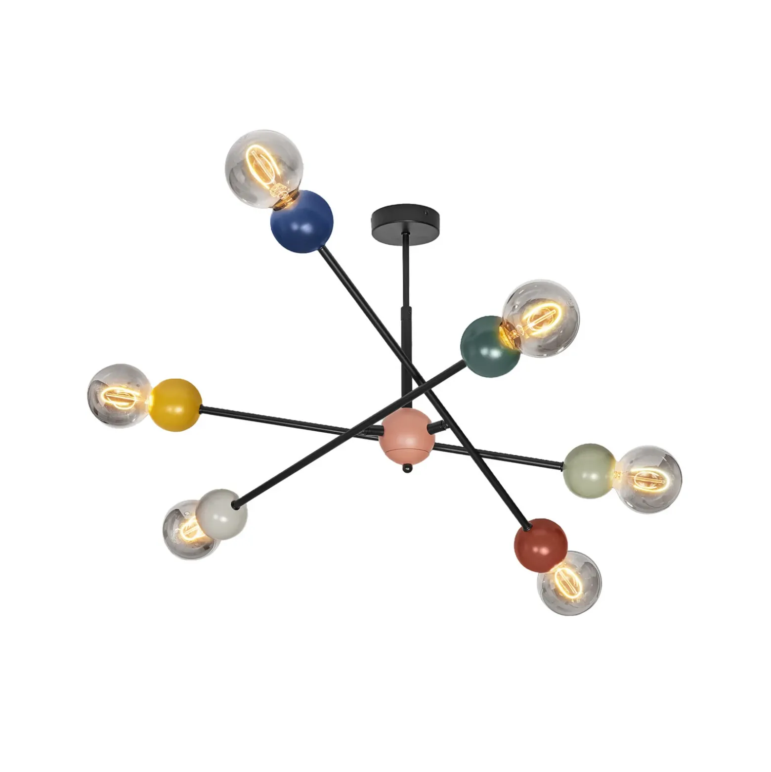 Lámpara de techo OSRAM Decor Bubble, 6 luces, acero, multicolor, E27