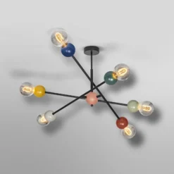 Lámpara de techo OSRAM Decor Bubble, 6 luces, acero, multicolor, E27