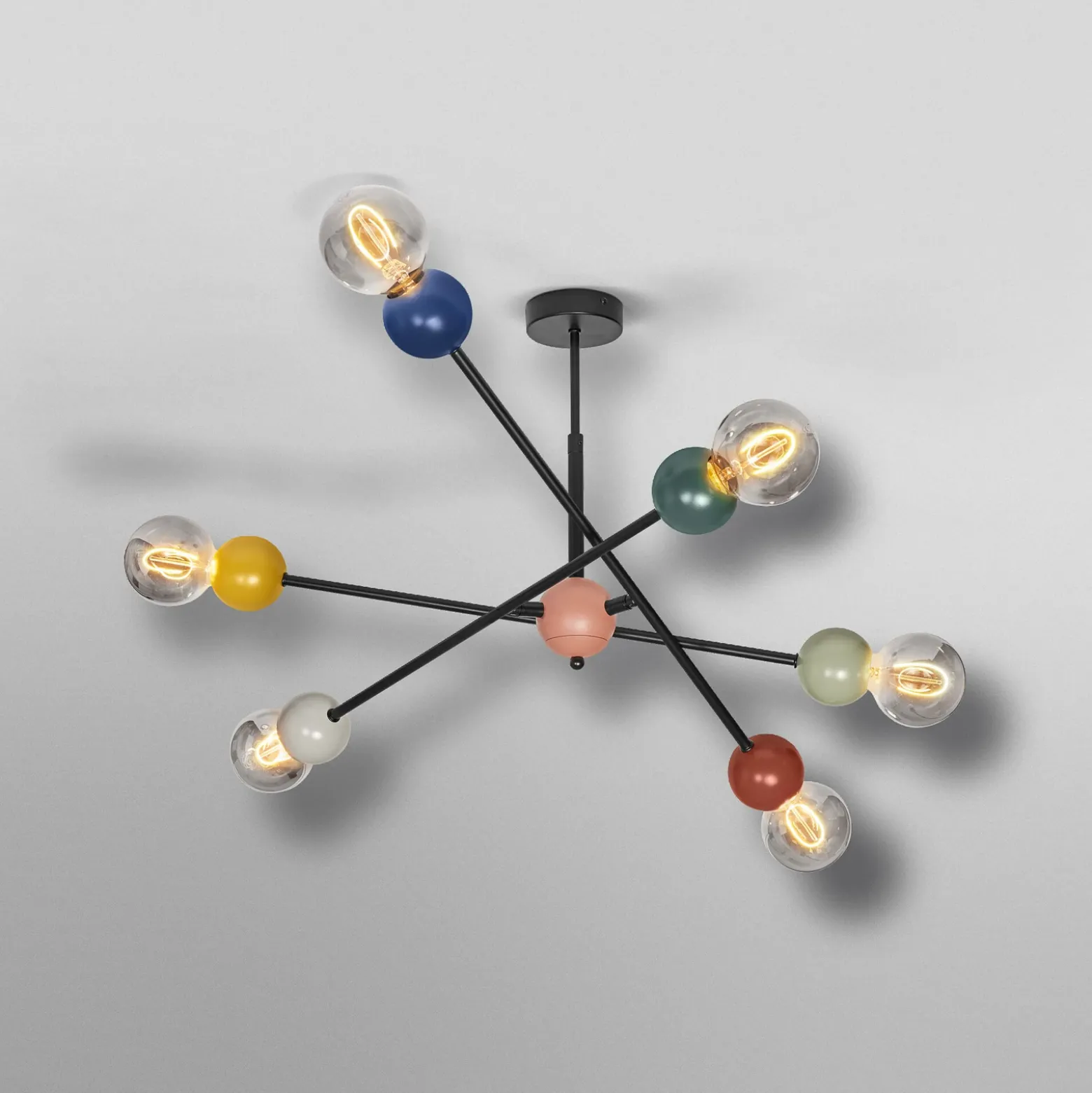 Lámpara de techo OSRAM Decor Bubble, 6 luces, acero, multicolor, E27