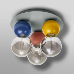 Lámpara de techo OSRAM Decor Bubble, 3 luces, acero, multicolor, E27