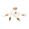 Lámpara de techo Oxford, beige arena, madera, metal, 5 luces, Ø 47 cm
