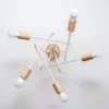 Lámpara de techo Oxford, beige arena, madera, metal, 5 luces, Ø 47 cm