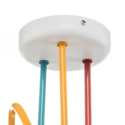 Lámpara de techo Oxford 3 luces naranja/rojo/turquesa