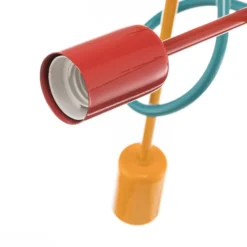 Lámpara de techo Oxford 3 luces naranja/rojo/turquesa
