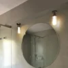 Lámpara de techo para baño Brume LED, antracita, cristal, Ø 8 cm