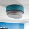 Lámpara de techo Pastell Trio 45 cm turquesa/gris/gris claro