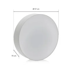 Lámpara de techo Pasteri, blanca, 57 cm