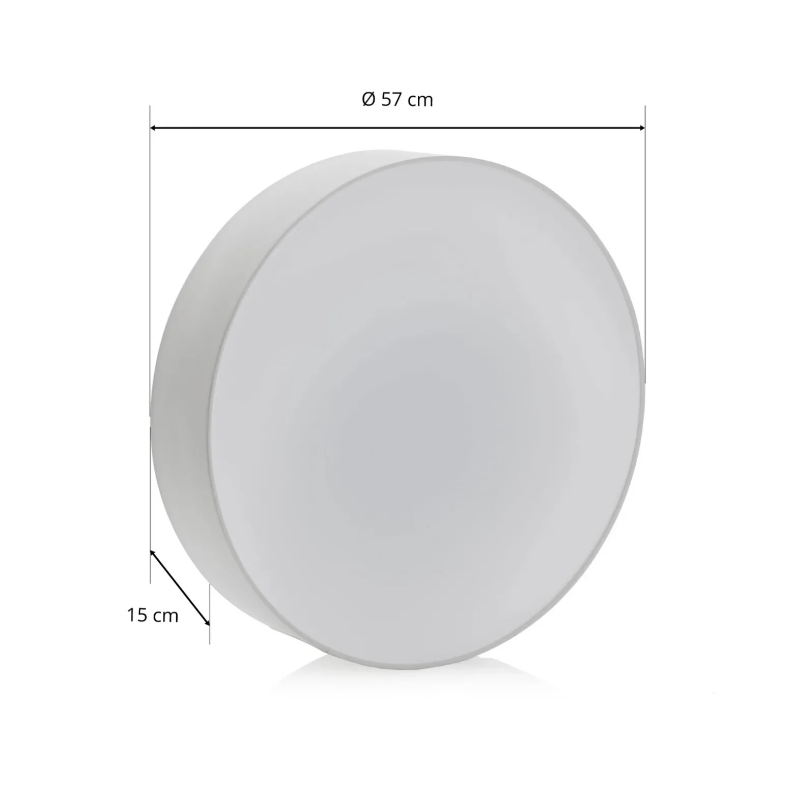 Lámpara de techo Pasteri, blanca, 57 cm